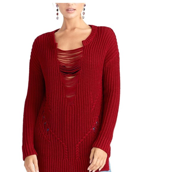 RACHEL Rachel Roy Sweaters - RACHEL Rachel Roy Rina  Ruby Red Sweater. XL